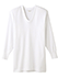 GUNZE(グンゼ)快適工房 紳士長袖Ｕ首 やわらか素材 フライス編みのカラー　ホワイト 