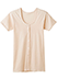 GUNZE(グンゼ)快適工房 婦人三分袖前あきボタン付きシャツ やわらか素材のカラー　カームベージュ 