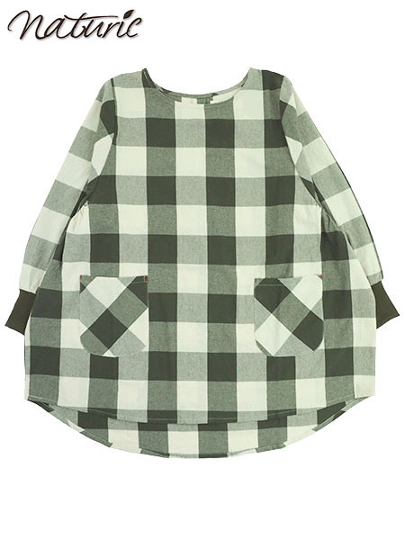 naturic �w�l�^�u���G���B�� �`�F�b�N�� cotton100% �������u ���Ԃ�^�C�v 46504�̃��C���摜