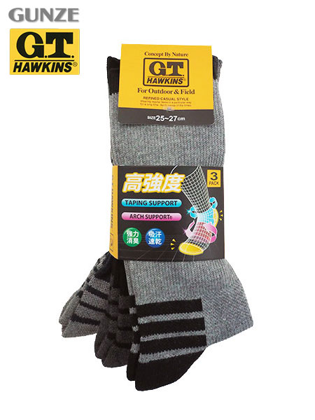 GUNZE(�O���[)G.T.HAWKINS(GT�z�[�L���X)�a�m�\�b�N�X 3PACK �����x GHT001�̃��C���摜