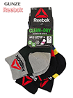 GUNZE(グンゼ)Reebok 紳士ショートソックス 3PACK CLEAN+DRY 足首にロゴの詳細画面へ