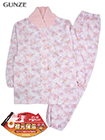 GUNZE(グンゼ)婦人長袖・長パンツパジャマ 襟元保温 花柄の詳細画面へ