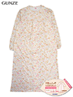GUNZE(グンゼ)婦人長袖全開ネグリジェ 裾にスナップボタン付き 花柄 スムース 綿100%の詳細画面へ
