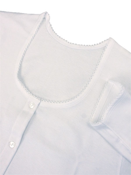 GUNZE(グンゼ)快適工房 婦人七分袖前あきボタン付きシャツ やわらか素材 綿100% KQ5034の詳細画像１